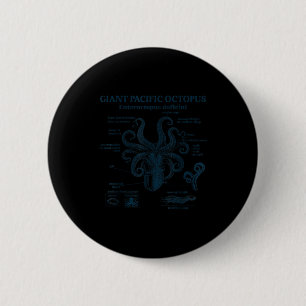Badge Rond 5 Cm Anatomie du poulpe géant du Pacifique océan mer bi