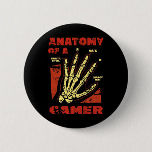 Badge Rond 5 Cm Anatomie D'Un Joueur Joueur Vidéo Gamer 1