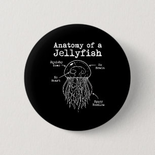 Badge Rond 5 Cm Anatomie d'un nouilles épicées de méduse drôle mar