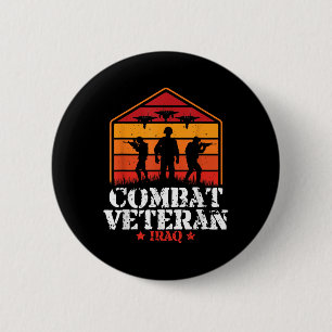 Badge Rond 5 Cm Ancien combattant de guerre en Irak Anciens combat