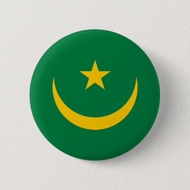 Badge Rond 5 Cm Ancien drapeau de Mauritanie (Devant)