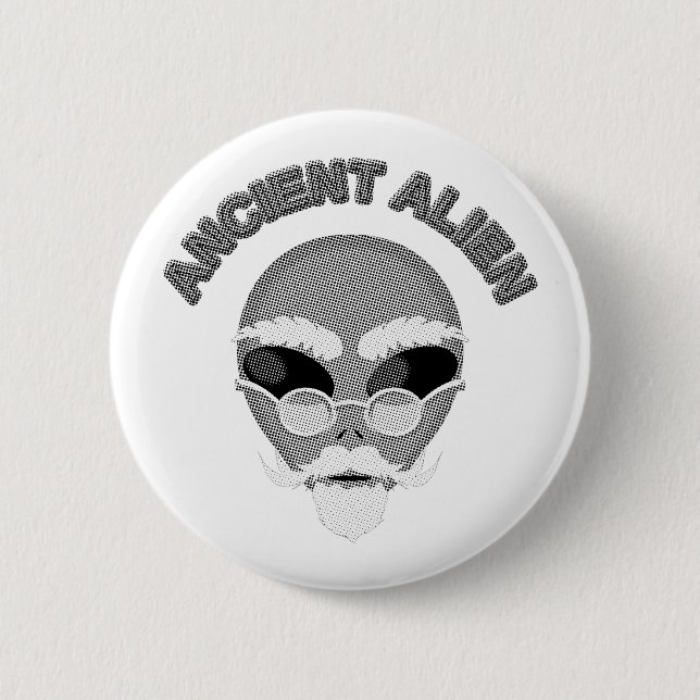 Badge Rond 5 Cm Ancien journal en chef Alien (Devant)