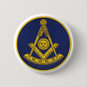 Badge Rond 5 Cm Ancien Maître Freemason Carré et Compass Masonic