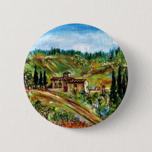 BADGE ROND 5 CM ANCIENNE FERME EN CHIANTI -TOSCANE