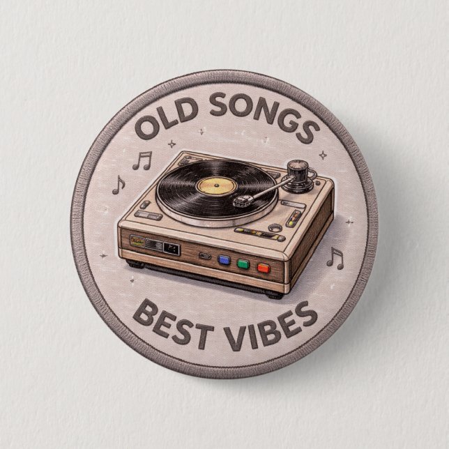 Badge Rond 5 Cm Anciennes Chansons (Devant)