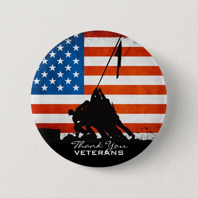 Badge Rond 5 Cm Anciens combattants Mercis (Devant)