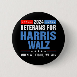 Badge Rond 5 Cm Anciens Combattants Pour Harris W 2024 Campagne Pr