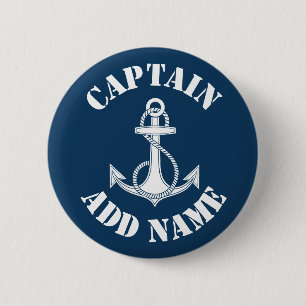 Badge Rond 5 Cm Ancrage de nom de capitaine personnalisé