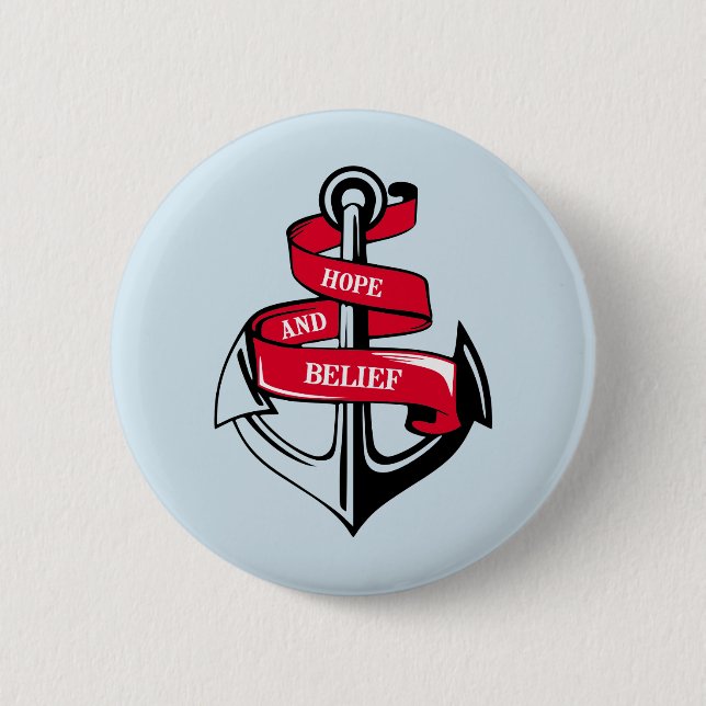 Badge Rond 5 Cm Ancre (Devant)