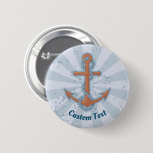 Badge Rond 5 Cm Ancre avec chaîne (Devant & derrière)