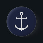 Badge Rond 5 Cm Ancre bleue marine<br><div class="desc">Bouton ronde minimaliste moderne avec ancrage blanc sur arrière - plan bleu marine.

Un cadeau parfait pour chaque occasion spéciale.</div>