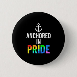 Badge Rond 5 Cm Ancré dans la fierté – Voile nautique minimale de