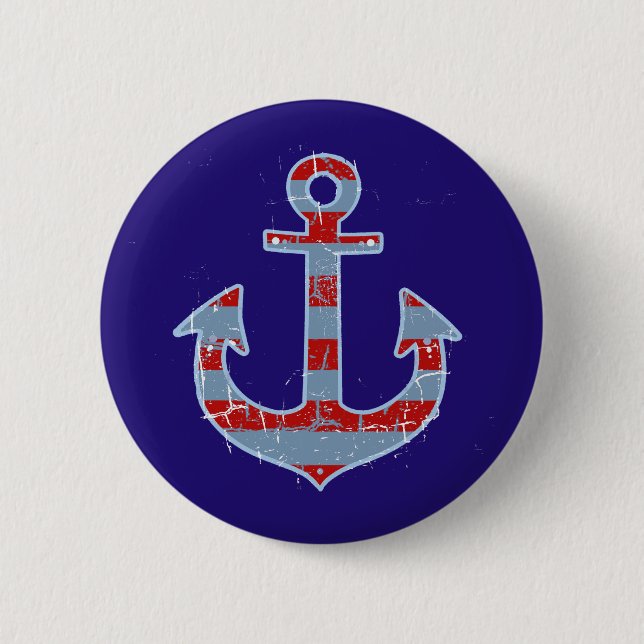 Badge Rond 5 Cm ancre marine (Devant)