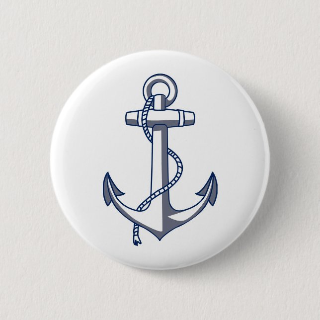 Badge Rond 5 Cm Ancre nautique (Devant)
