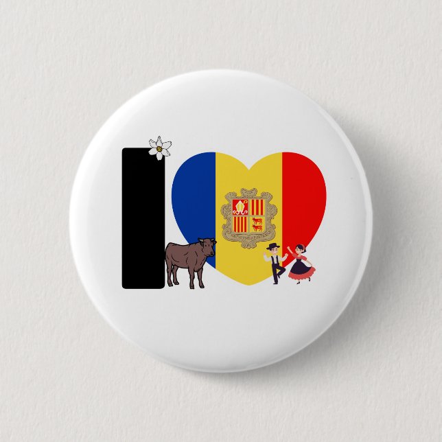 Badge Rond 5 Cm Andorran pride - For real Andorrans! (Devant)