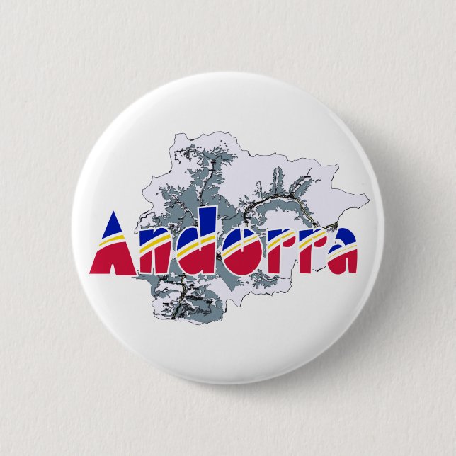 Badge Rond 5 Cm Andorre (Devant)
