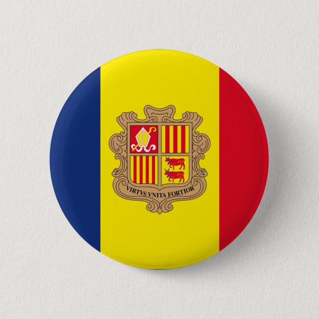 Badge Rond 5 Cm Andorre (Devant)