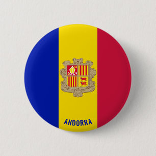Badge Rond 5 Cm Andorre Drapeau charmant Patriotique