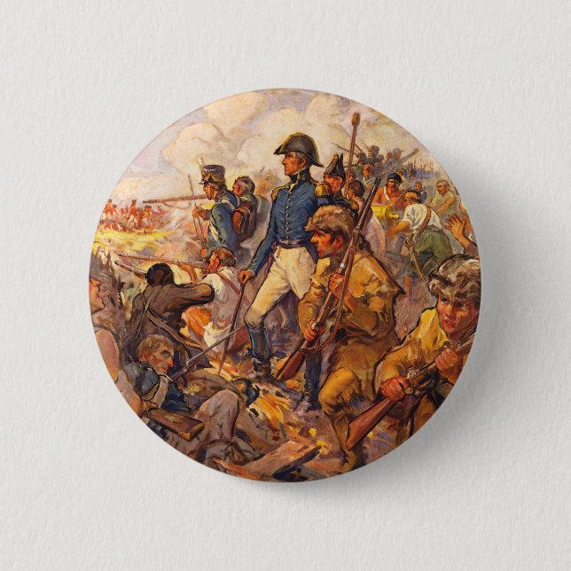 Badge Rond 5 Cm Andrew Jackson pendant la bataille de la Nouvelle- (Devant)