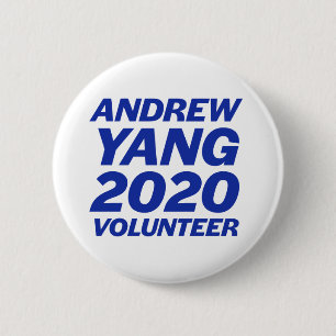 Badge Rond 5 Cm Andrew Yang Volunteer 2 pouces Round Button