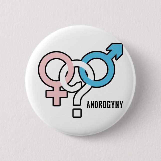 Badge Rond 5 Cm Androgyny (Devant)
