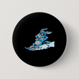 Badge Rond 5 Cm Âne cool sur skis drôle détendu après-ski