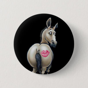Badge Rond 5 Cm Âne et lèvres par demande