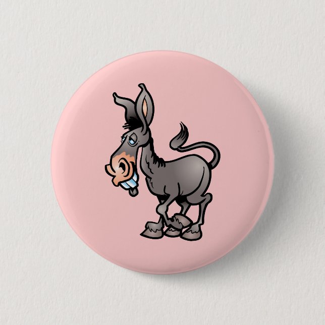 Badge Rond 5 Cm Âne mignon (Devant)