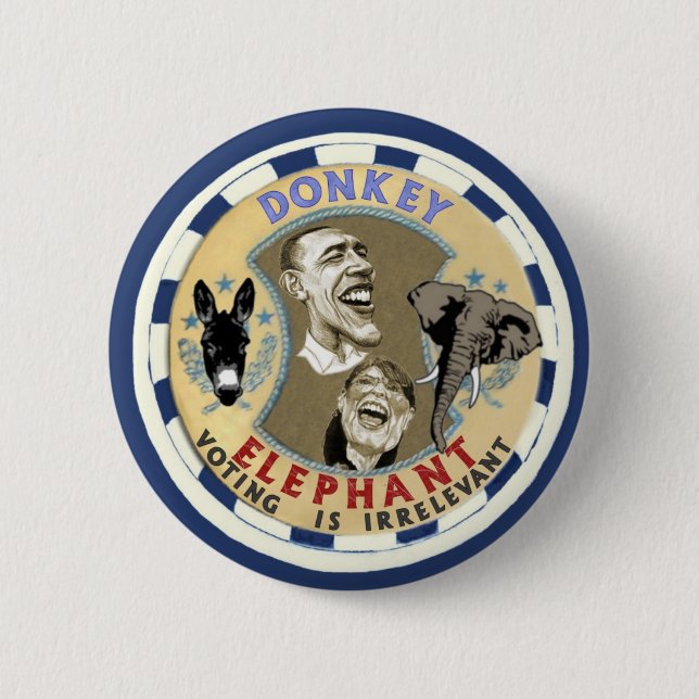 Badge Rond 5 Cm Âne ou éléphant (Devant)
