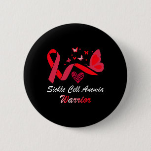 Badge Rond 5 Cm Anémie faucille Guerrier Support Papillon rouge R