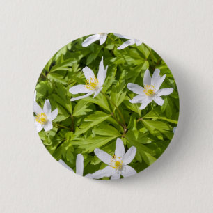 Badge Rond 5 Cm Anémone des bois