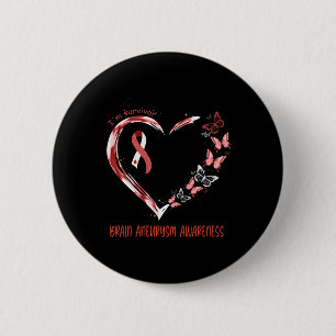 Badge Rond 5 Cm Aneurysme Sensibilisation Je suis Survivor Heart R