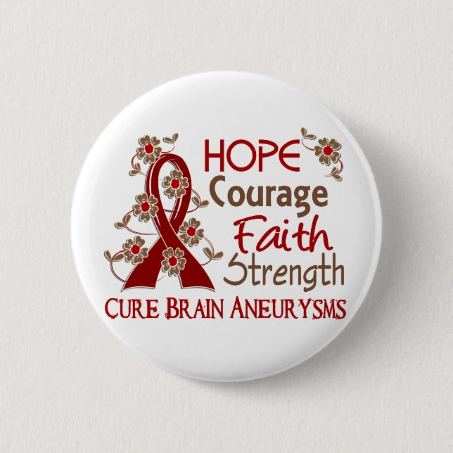 Badge Rond 5 Cm Anévrismes cérébraux de la force 3 de foi de (Devant)