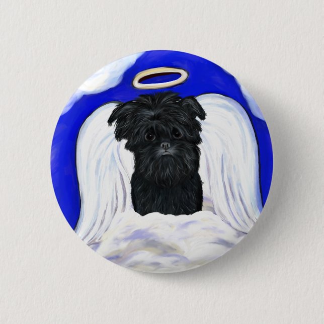 Badge Rond 5 Cm Ange Affenpinscher (Devant)