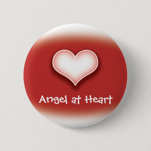 Badge Rond 5 Cm Ange au bouton de coeur (Devant)
