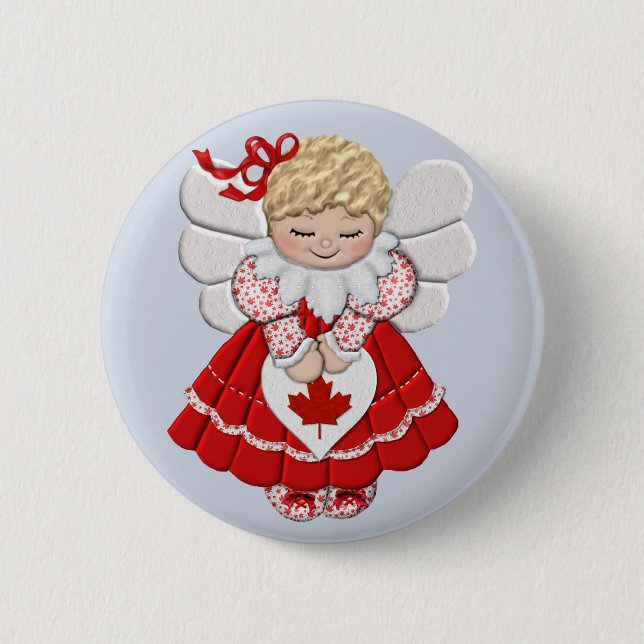 Badge Rond 5 Cm Ange canadien (Devant)