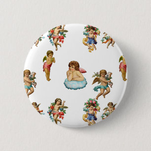 Badge Rond 5 Cm ange cherub antique
