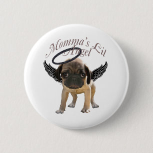 Badge Rond 5 Cm Ange de carlin de bébé