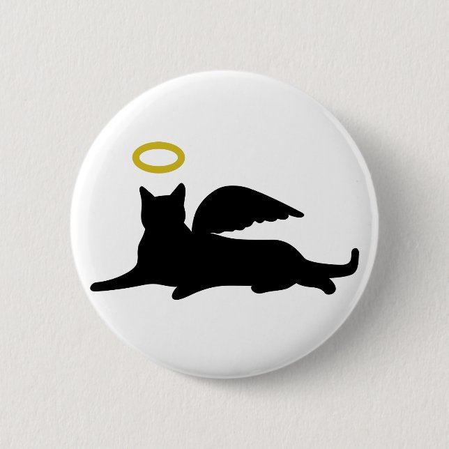 Badge Rond 5 Cm Ange de chat (Devant)