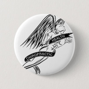 Badge Rond 5 Cm Ange de chiropractie de vol