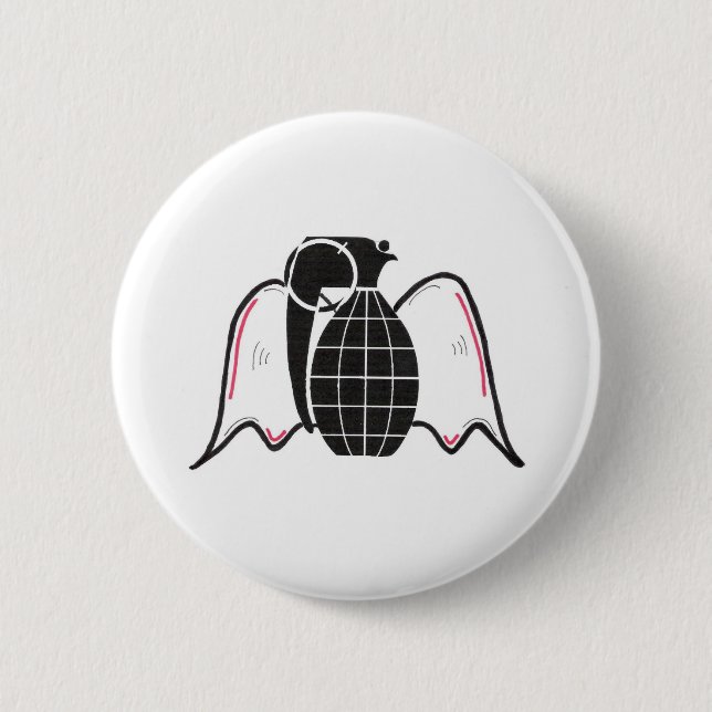 Badge Rond 5 Cm "Ange de grenade " (Devant)
