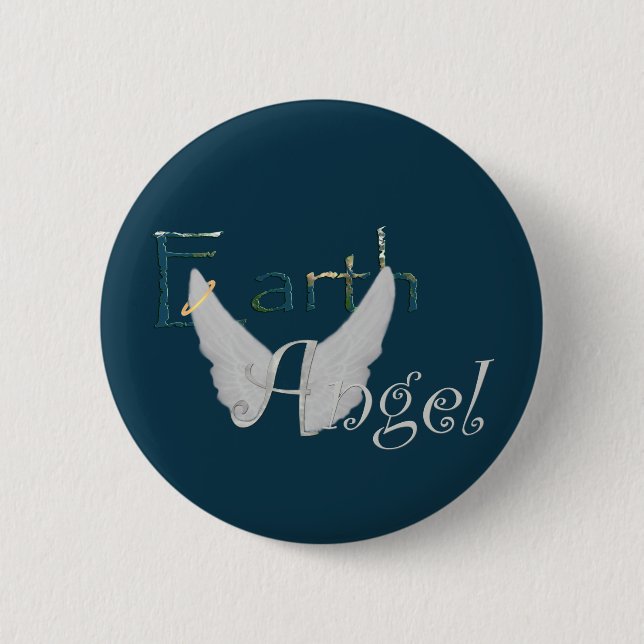 Badge Rond 5 Cm Ange de la Terre (Devant)