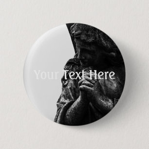 Badge Rond 5 Cm Ange déchu dans la prière