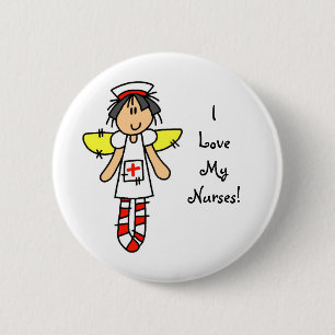 Badge Rond 5 Cm Ange d'infirmière
