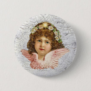Badge Rond 5 Cm Ange fissuré