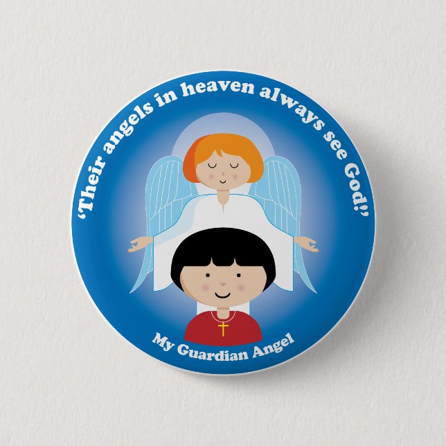Badge Rond 5 Cm Ange gardien (Devant)
