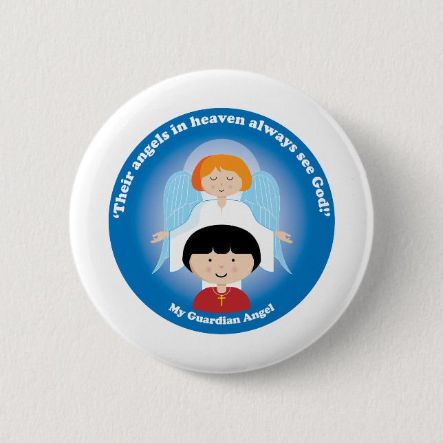 Badge Rond 5 Cm Ange gardien (Devant)