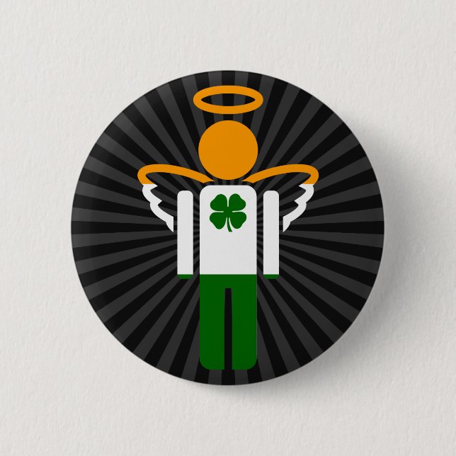 Badge Rond 5 Cm ange irlandais. (Devant)