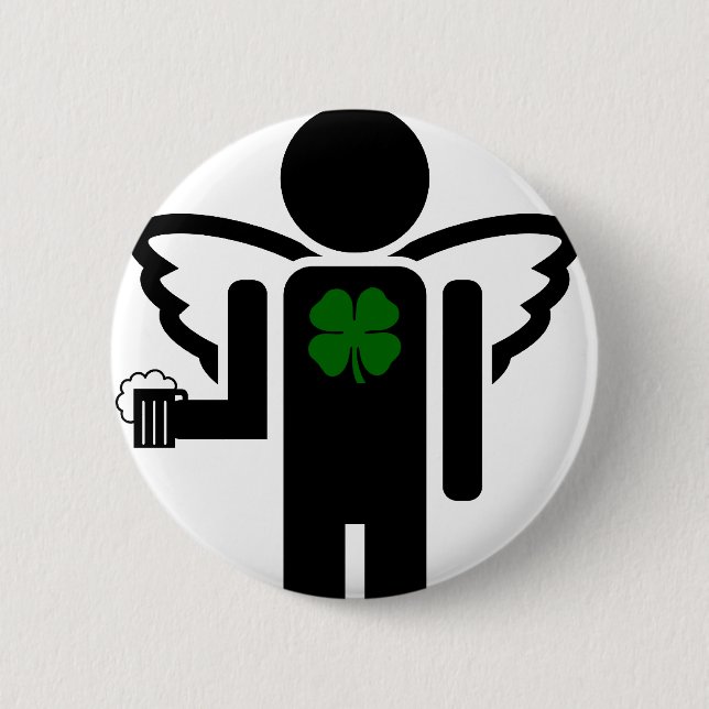 Badge Rond 5 Cm ange irlandais. (Devant)