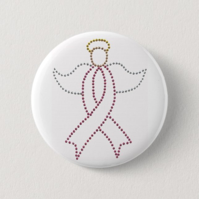 Badge Rond 5 Cm Ange rose de ruban (Devant)